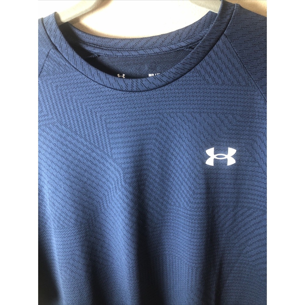 Under Armour HeatGear T Shirt  Navy Blue Vented Design Performance Men's Medium
